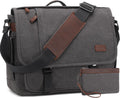 Messenger Bag for Men 17-17.3 in Laptop Canvas Water-resistant (Gray)