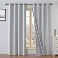100% Blackout Curtains 72 in Length 2 Panels Set - Off-White Thermal