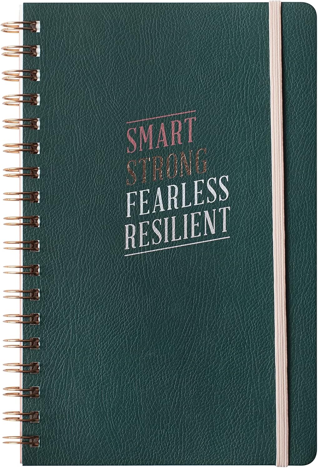Smart Strong Spiral Journal - Vegan Leather Cover, Twin-Ring Binding - 160 Lined Pages