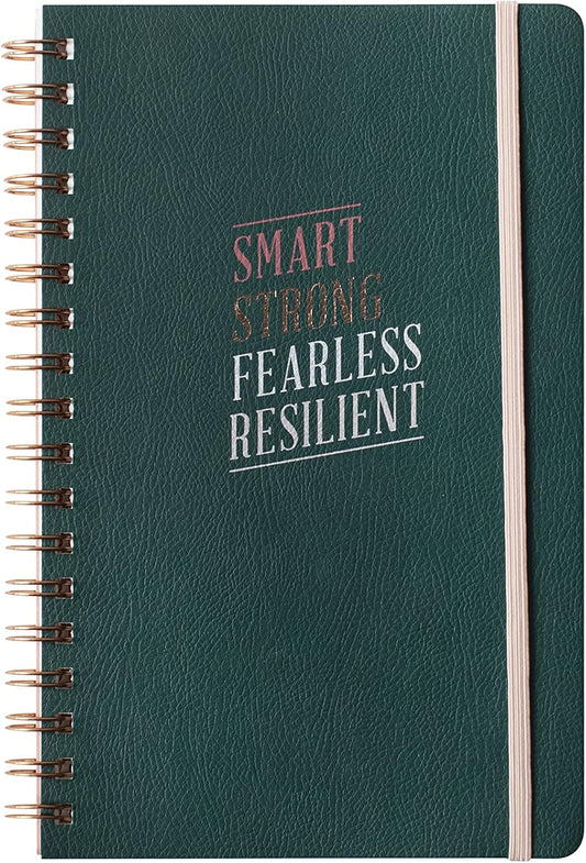 Smart Strong Spiral Journal - Vegan Leather Cover, Twin-Ring Binding - 160 Lined Pages