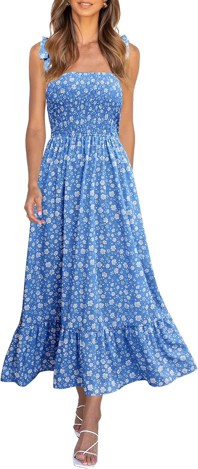 Imily Bela Womens Summer Floral Dress for Beach and Parties