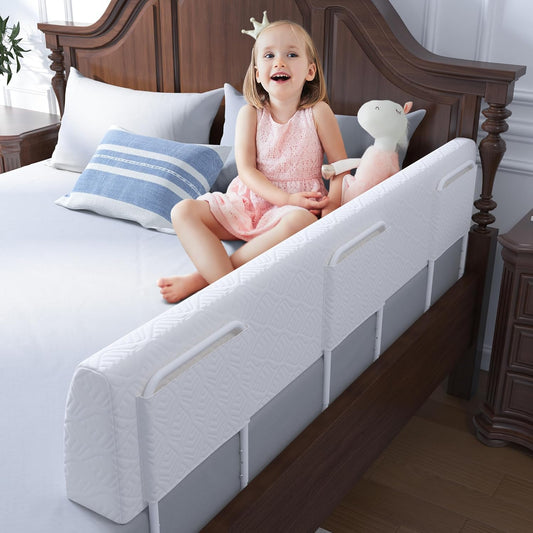 Toddler Bed Bumper for Safe Sleep - Foam Bed Rail for Kids