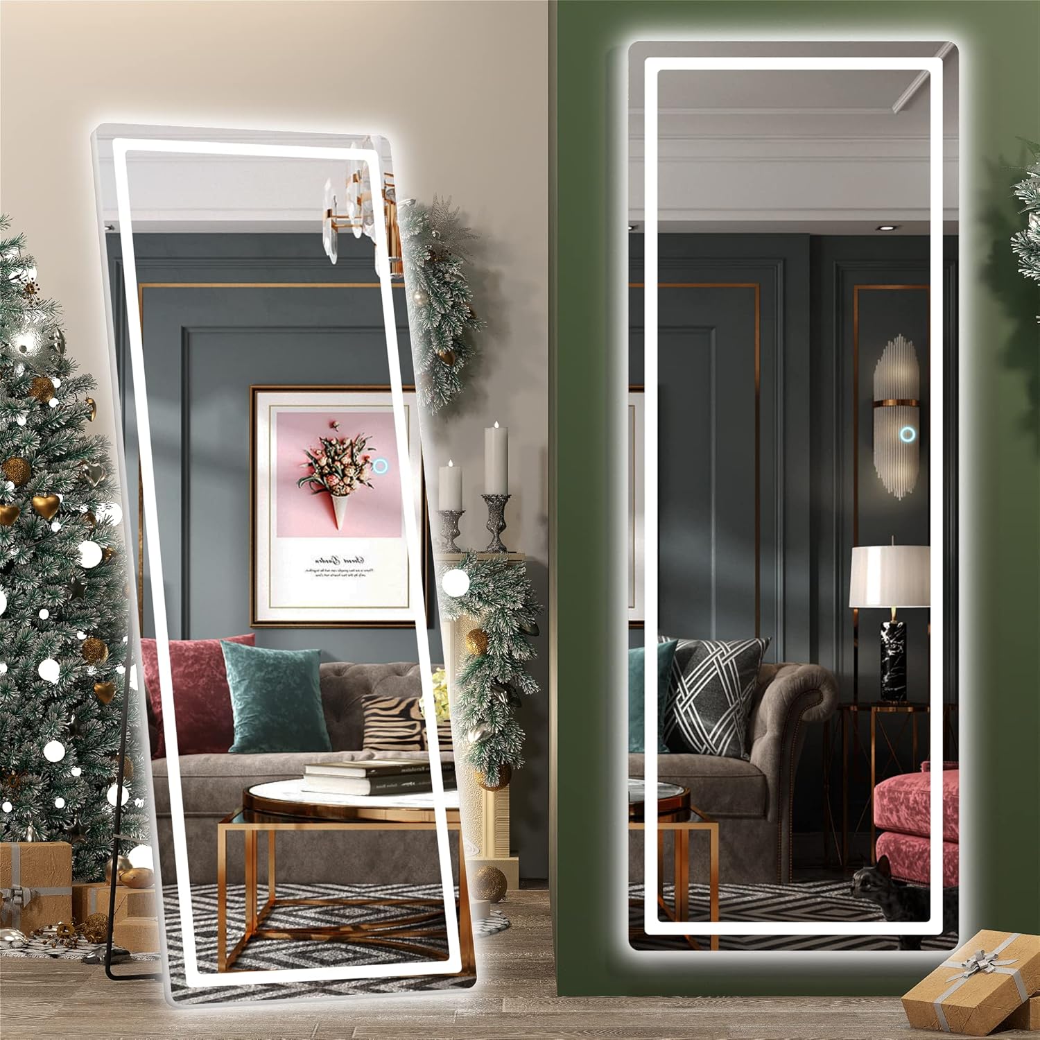 Hasipu Full Length Mirror with Lights for Dressing and Decor