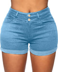 Womens High Waisted Jean Shorts - Stretchy Comfy Denim Fit