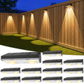 Solar Fence Lights 12 Pack - Bright Warm White Outdoor Spot Lights