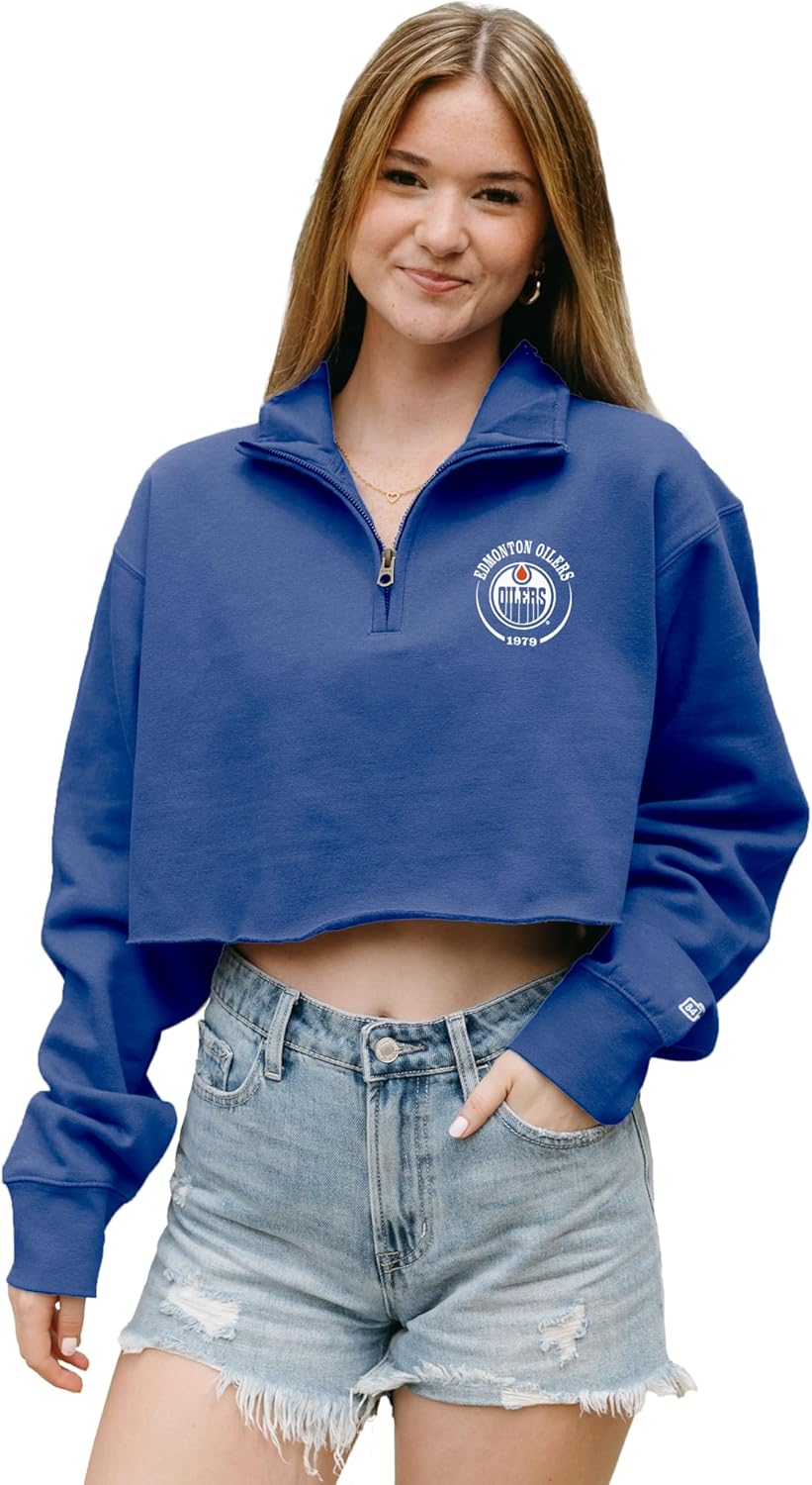Edmonton Oilers Women's Cropped Quarter Zip Sweatshirt Review