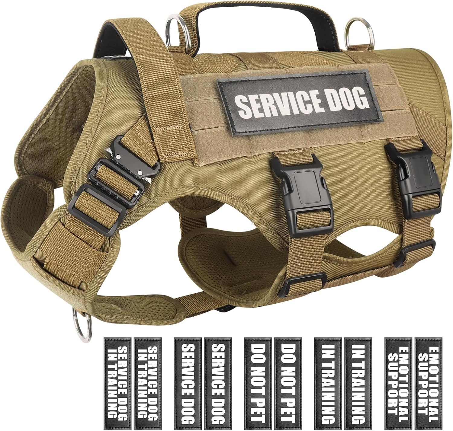 WINSEE Service Dog Vest Harness for Large Dogs with Patches