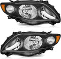 WEELMOTO Headlights for 2009-2010 Corolla - Black Housing Clear Lens