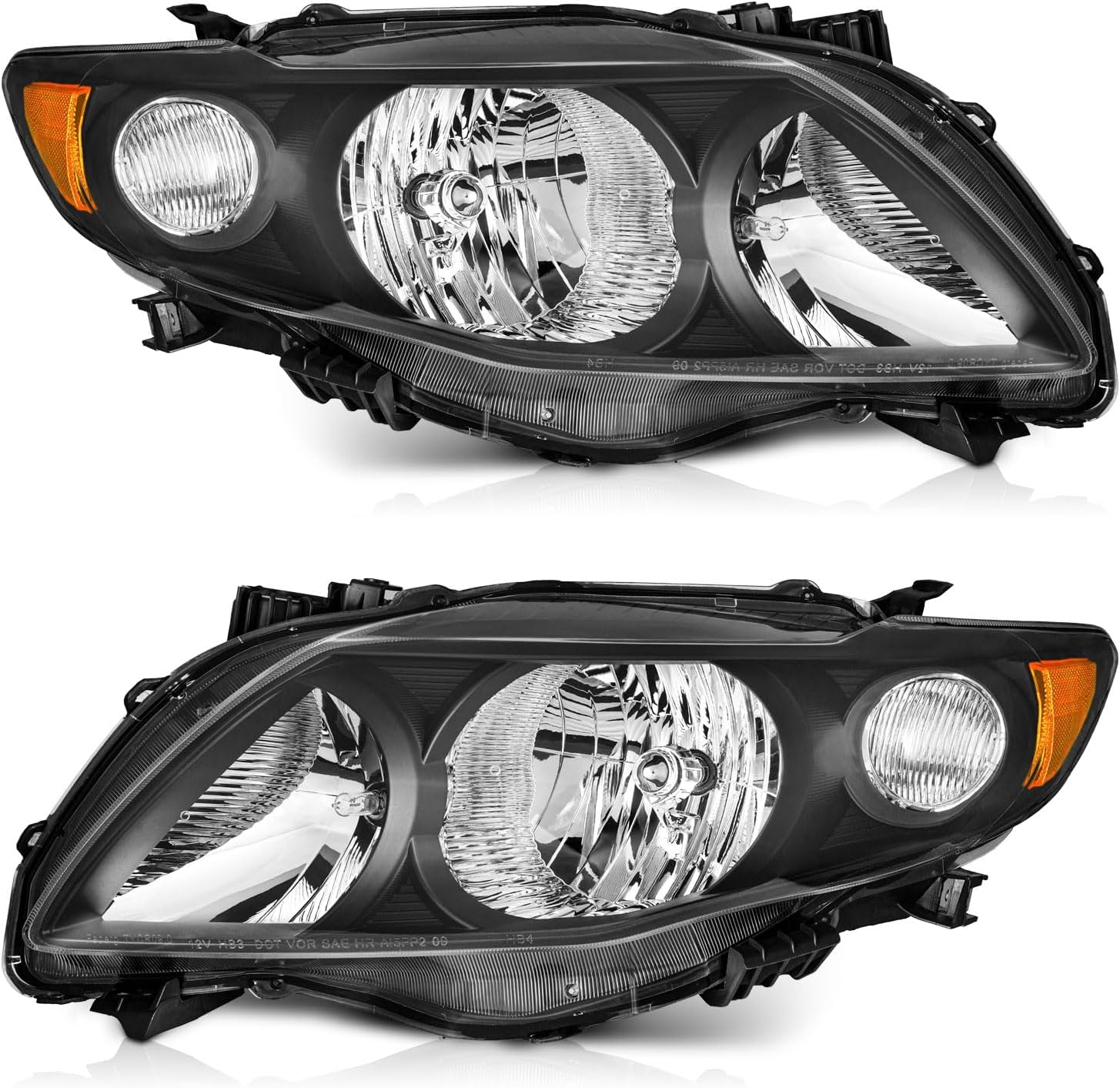 WEELMOTO Headlights for 2009-2010 Corolla - Clear Lens Design