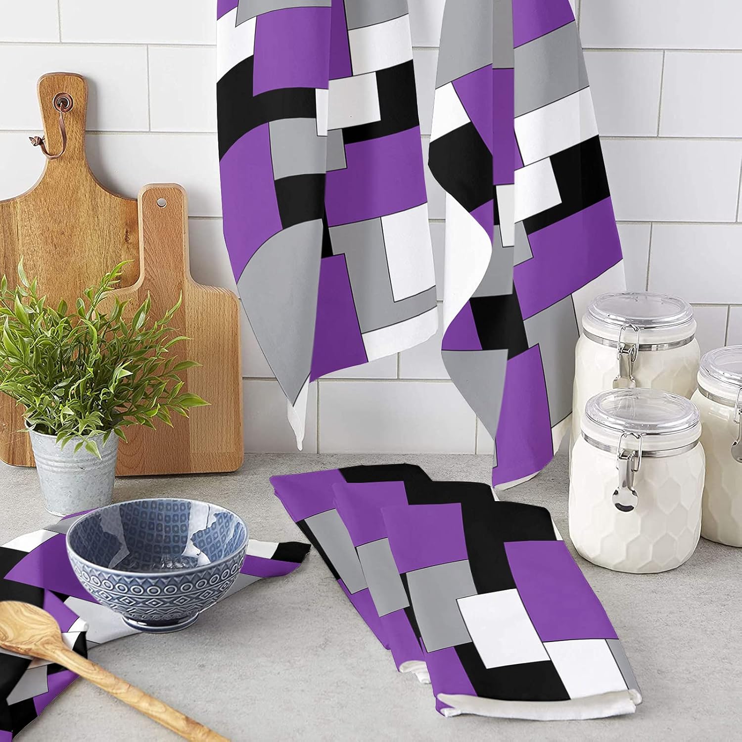Quick Drying Abstract Art Microfiber Towels Set