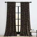 StangH Velvet Curtains 108 in Long Black Floral Panels - Elegant