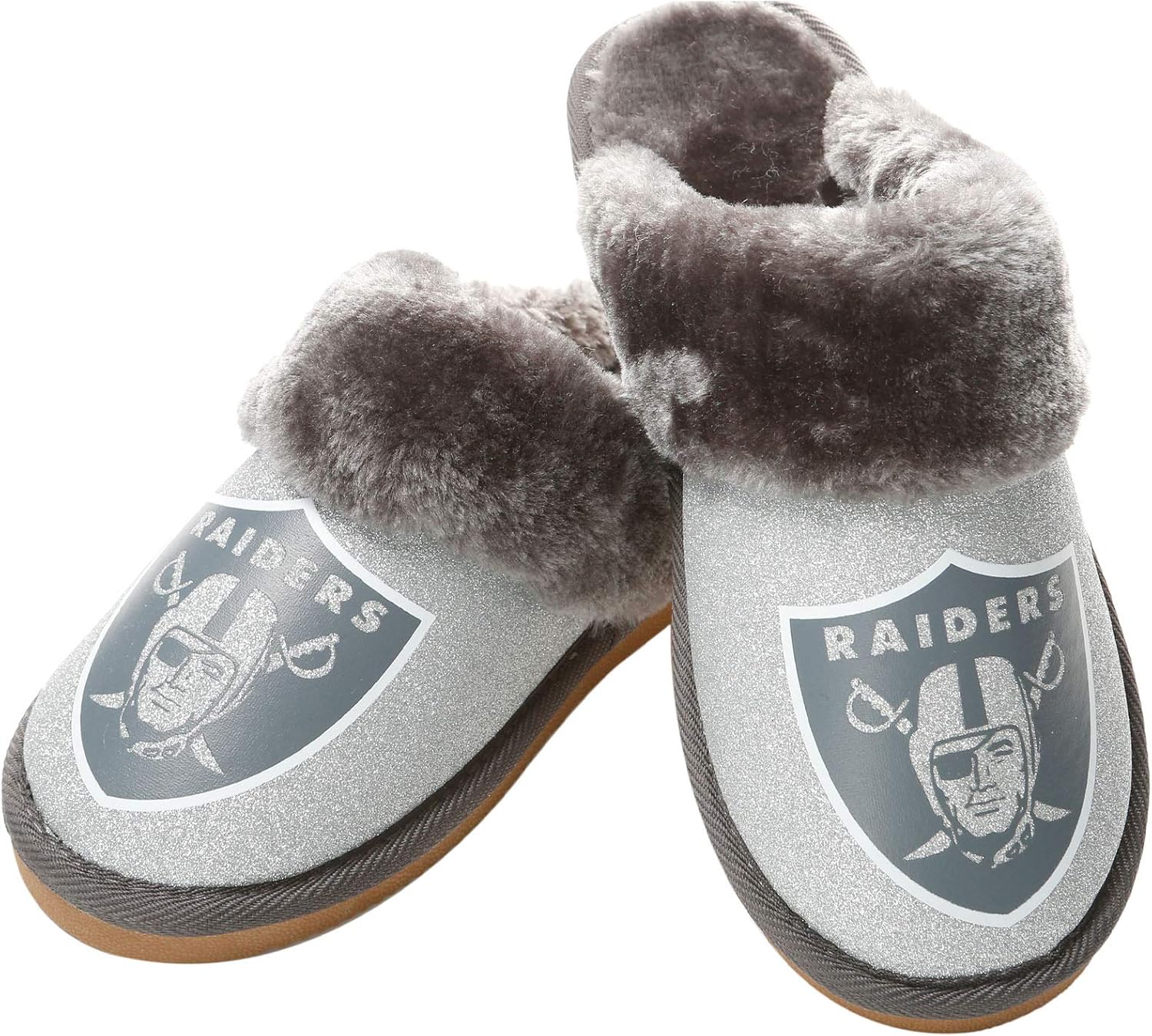 FOCO Womens NFL Team Logo Glitter Open Back Moccasin Review