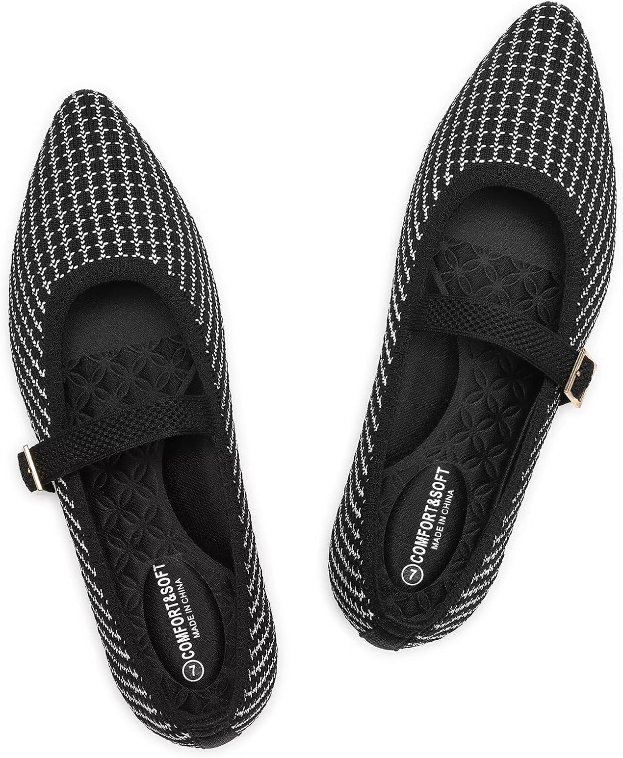 Lightweight Women's Mesh Flats with Adjustable Strap for Comfort