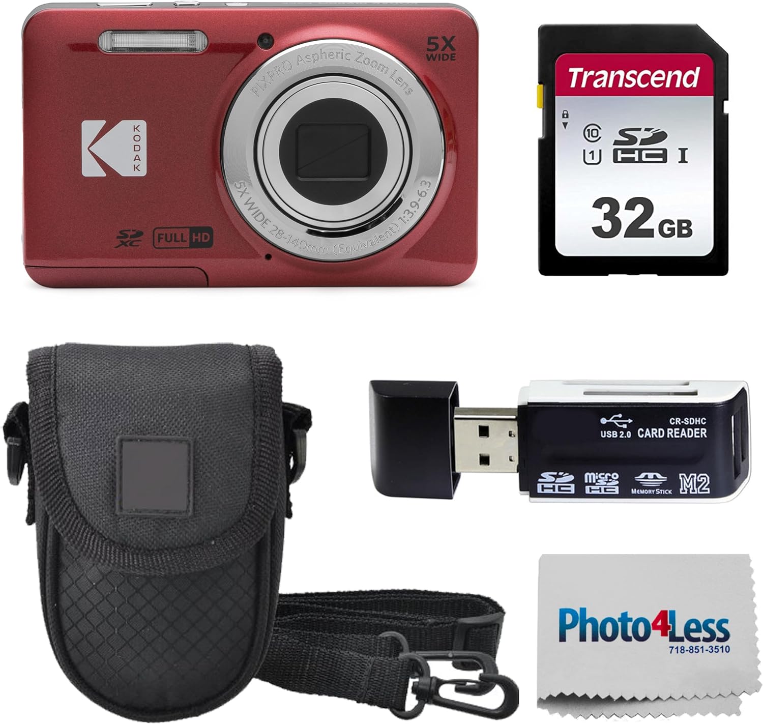 KODAK PIXPRO FZ55 16MP Camera with 5X Zoom and 32GB Bundle