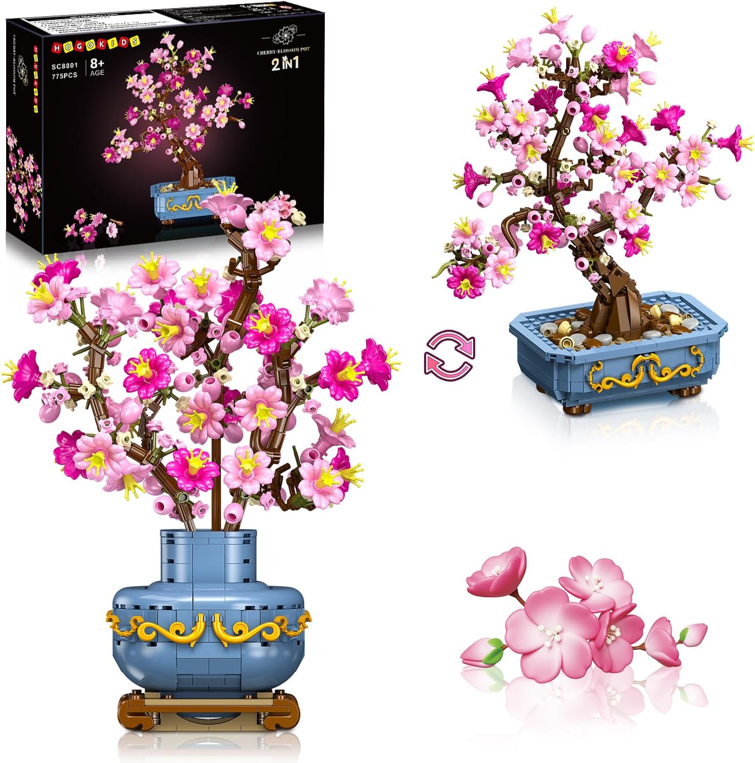 HOGOKIDS Cherry-Blossom Bonsai Building Set for Home Decor