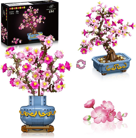 HOGOKIDS Cherry-Blossom Bonsai Building Set for Home Decor