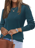 Women's Wool Blend Crew Neck Sweater - Lightweight Classic Fit