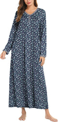 Ekouaer Long Sleeve Nightgown Full Length Sleepshirt - Comfortable