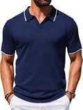 Mens Polo Shirts Short Sleeve Casual Knit Polo Shirt (Style D99H)