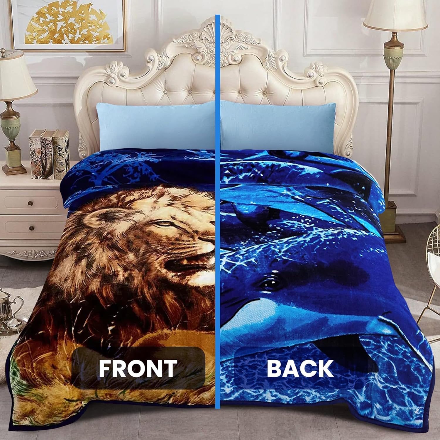 Korean Faux Mink Blanket - Thick & Soft Reversible Plush Comfort