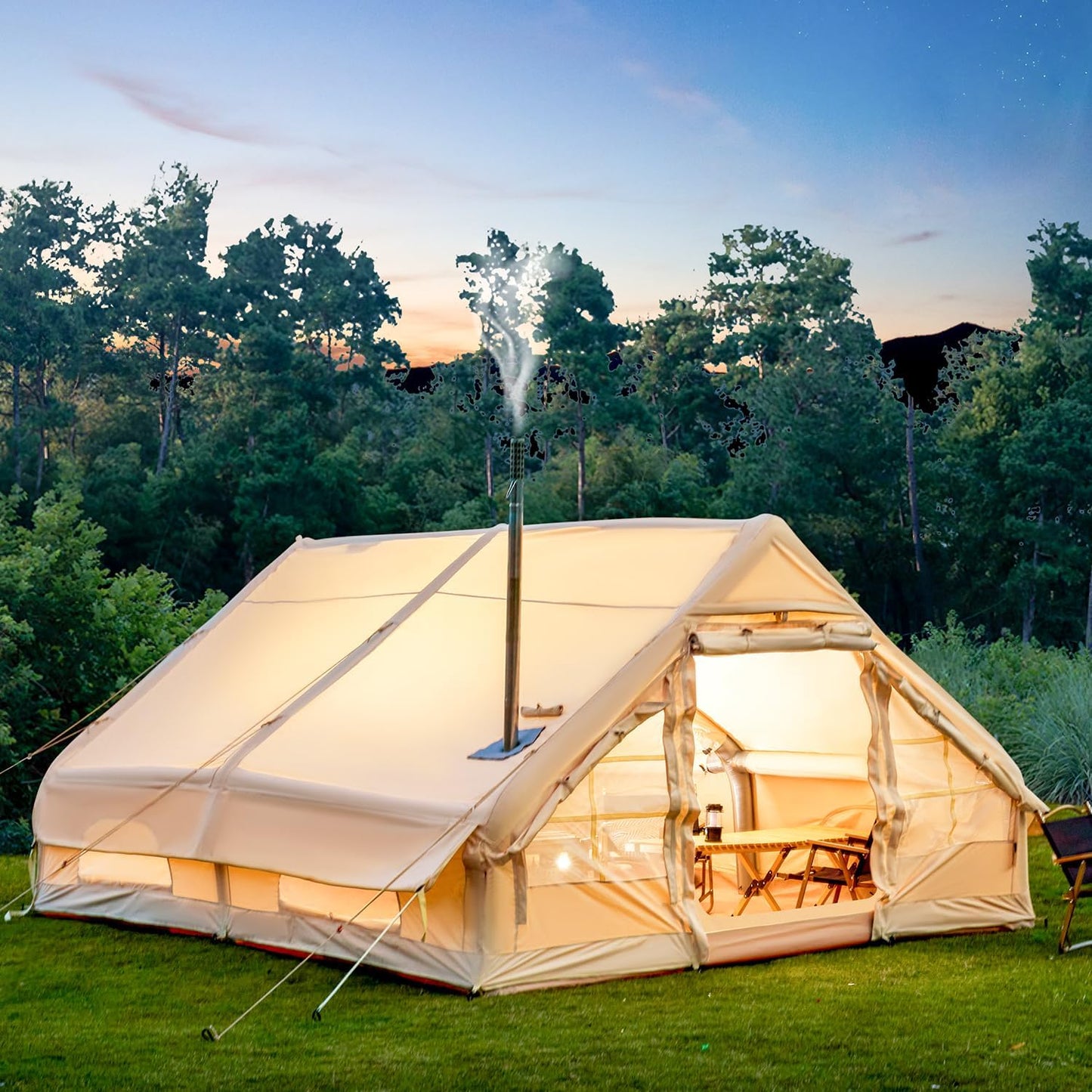 YOLENY 4-8 Person Inflatable Glamping Tent - All-Season Comfort!