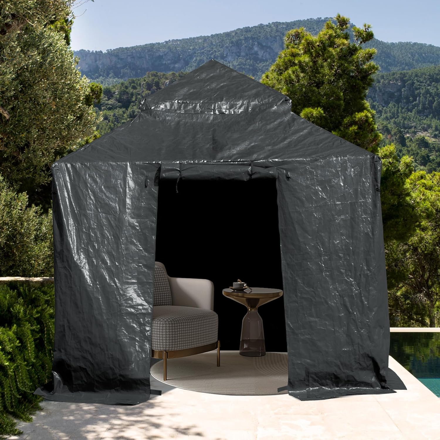Domi 8ft x 8ft Universal Winter Gazebo Cover for Hardtop Use