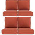 Outdoor Chair Cushions 23 x 24 x 4 in Set of 4 - Red Deep Seat