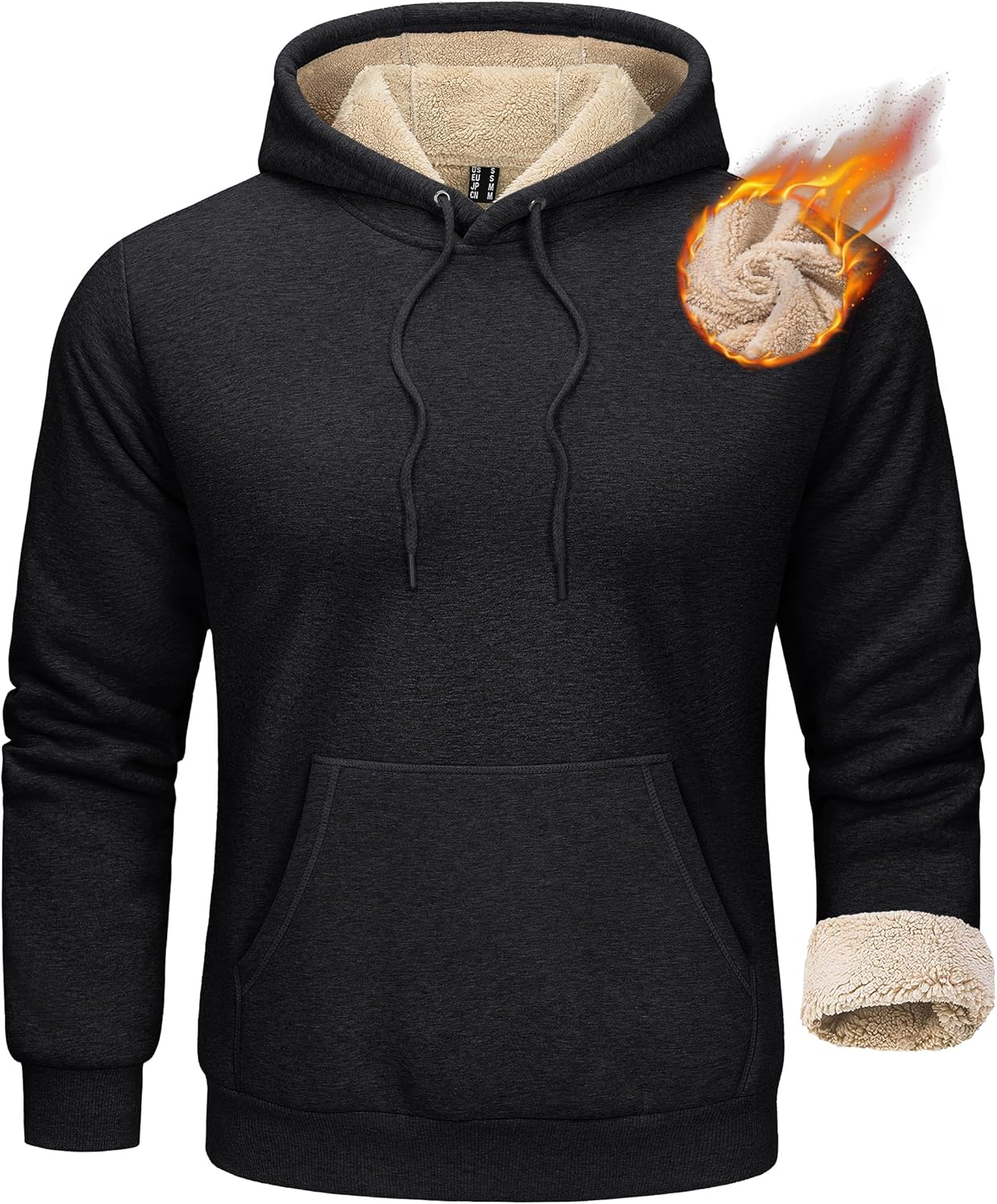 Warm Sherpa Men's Hoodie for Winter Workouts