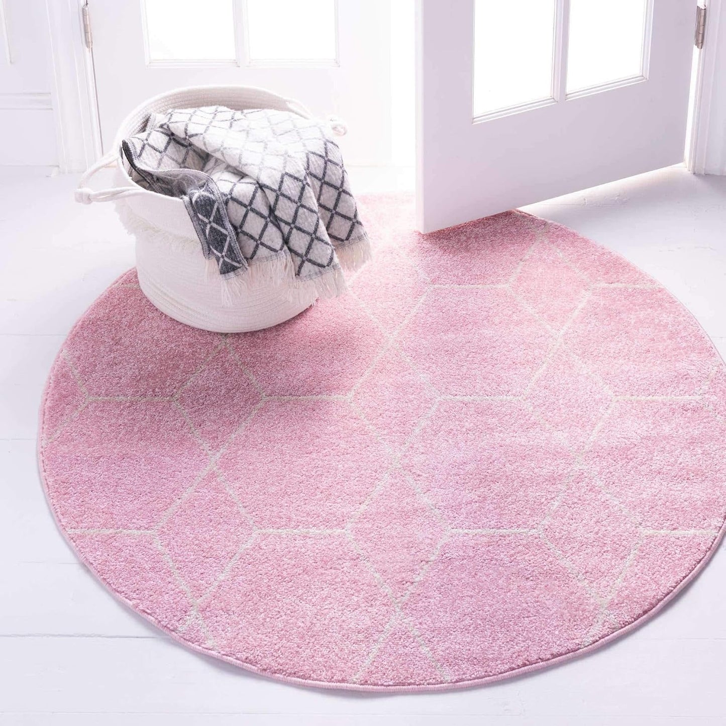 Unique Loom Trellis Frieze Collection Area Rug - Geometric Design