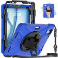 iPad Air 11 in M3/M2 Heavy Duty Case with Strap and Stand - Blue