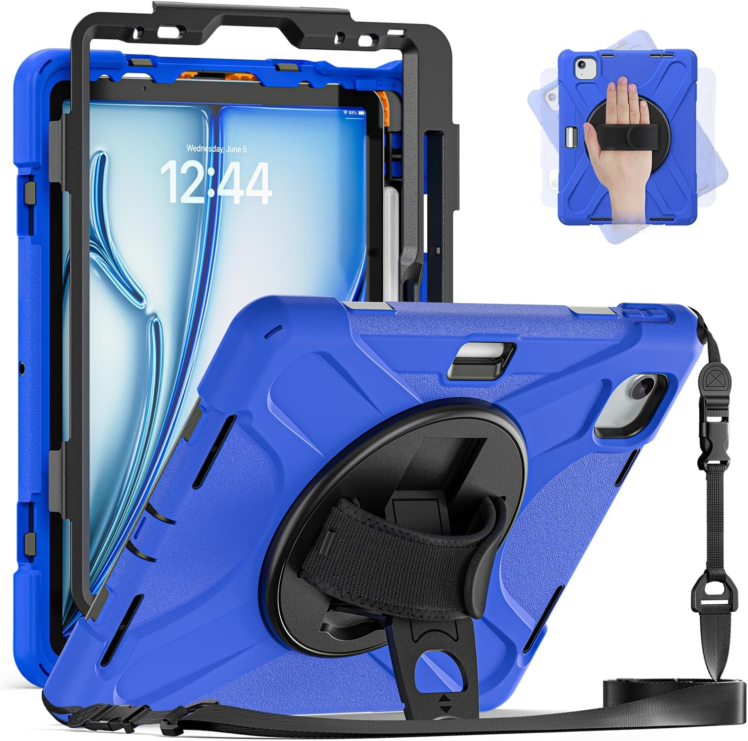 Heavy Duty iPad Air 11 Inch Case with Kickstand and Straps