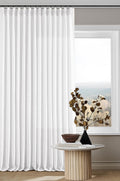 White Linen Curtains 80 Inches Long for Living Room Elegance