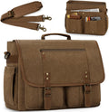RAINSMORE Mens Messenger Bag 17 in Vintage Canvas Briefcase - Durable