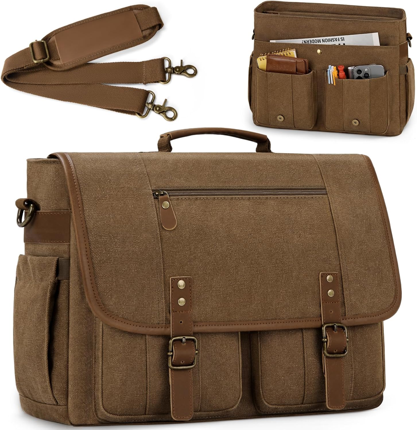 RAINSMORE Mens Messenger Bag for 17 Inch Laptops and More