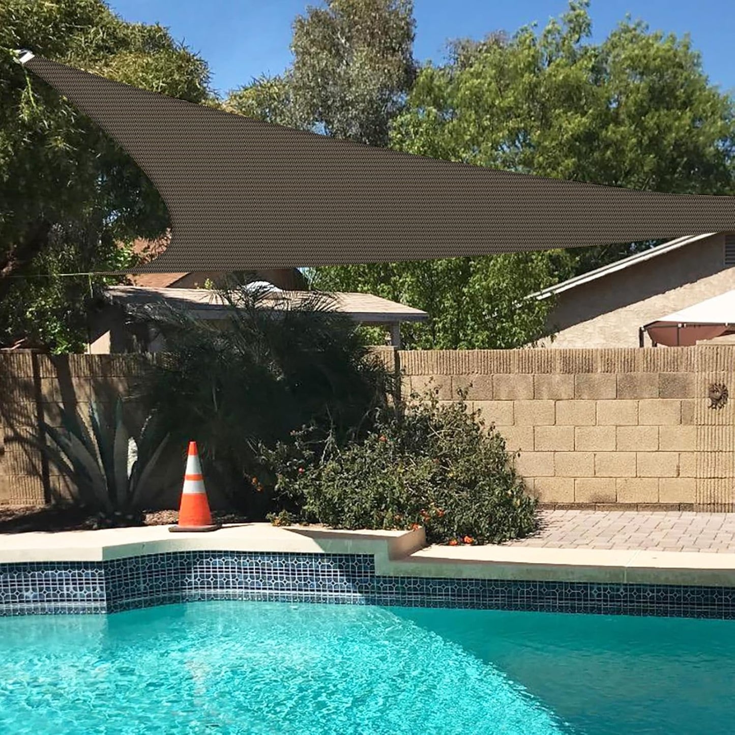 TANG Sun Shade Sail 26ftx26ftx37ft Right Triangle UV Block Cloth