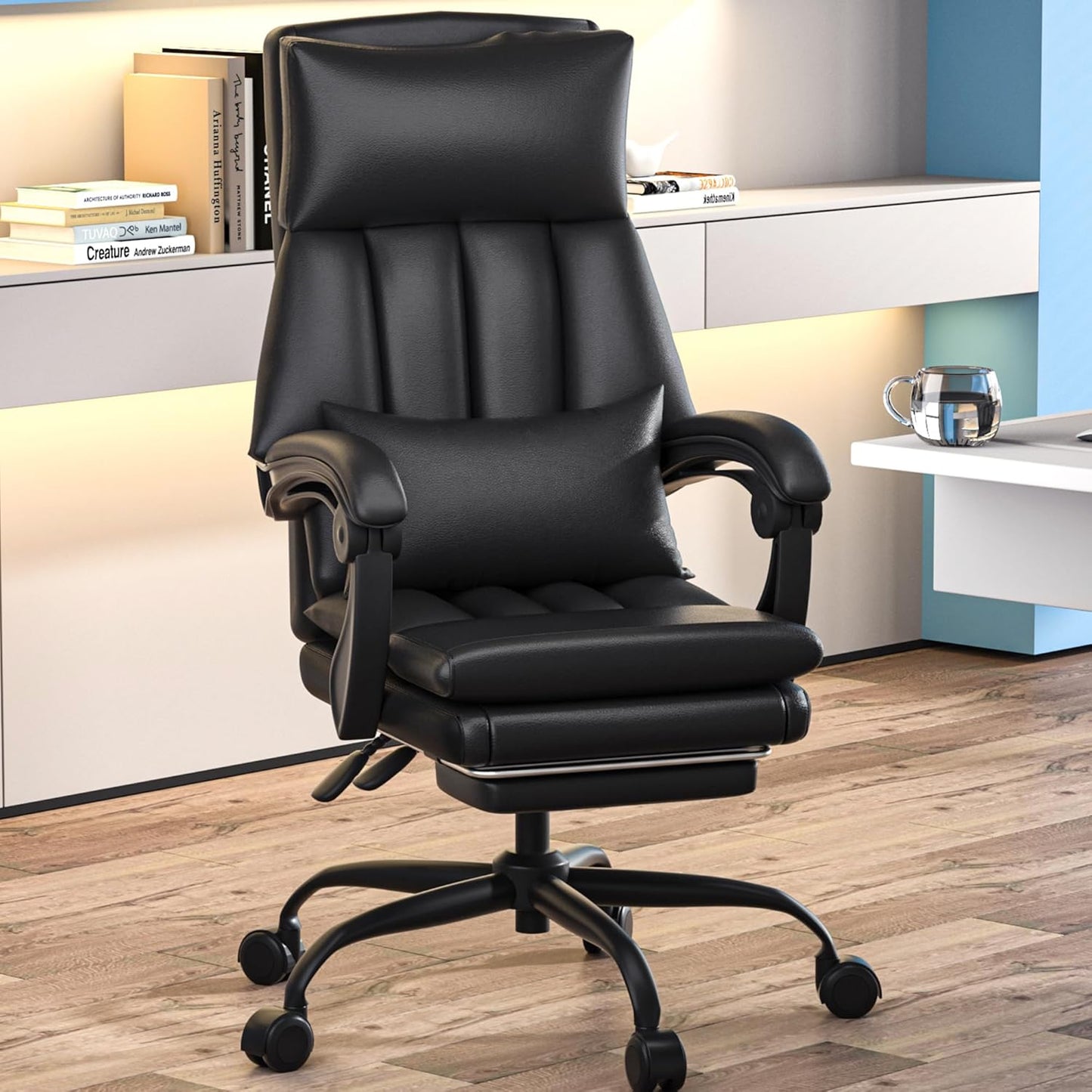 Ergonomic Executive Office Chair with Footrest & Lumbar Support