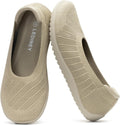 Wide Ballet Flats Shoes for Women - Comfortable Foldable Knit Flats 5