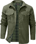 Mr.Stream Men's Lightweight Snap Plaid Western Flannel Jacket Shirts
