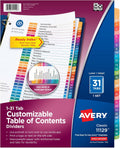 Avery 31-Tab Dividers for 3 Ring Binders - Fast Organizer