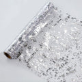Silver Table Runner Sequin Glitter Foil Metallic 11 in x 100 ft