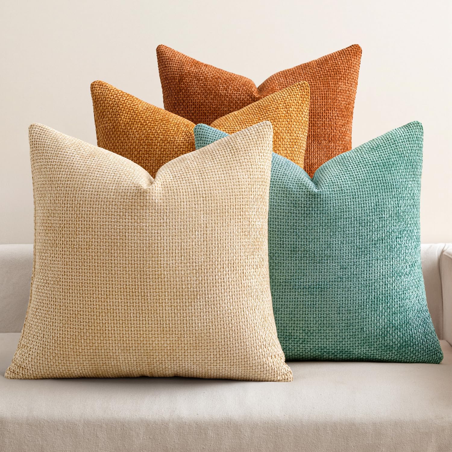 MIULEE 20x20 Inch Chenille Couch Throw Pillow Covers for Home