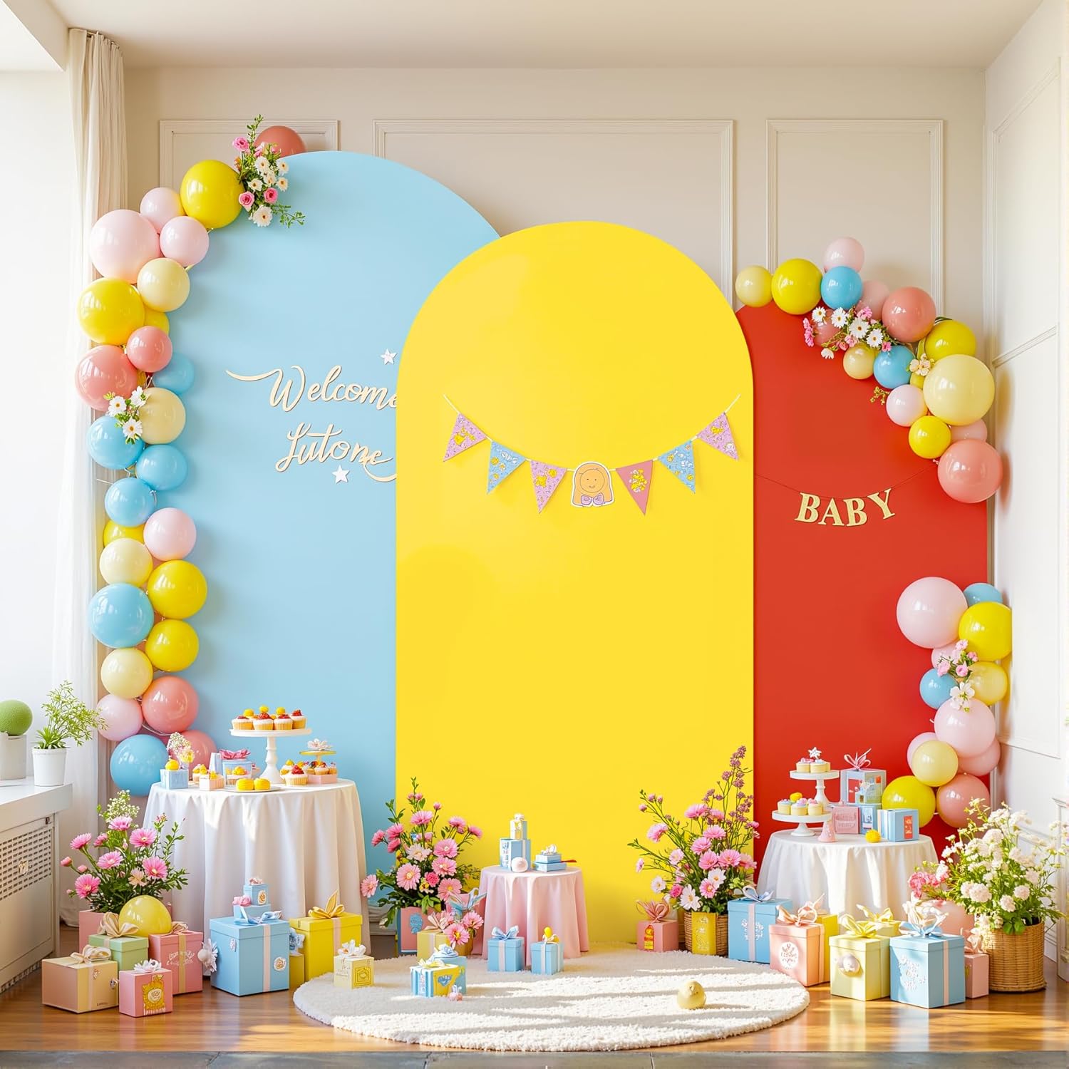 gogoparti Set of 3 Arch Backdrop Covers for Events