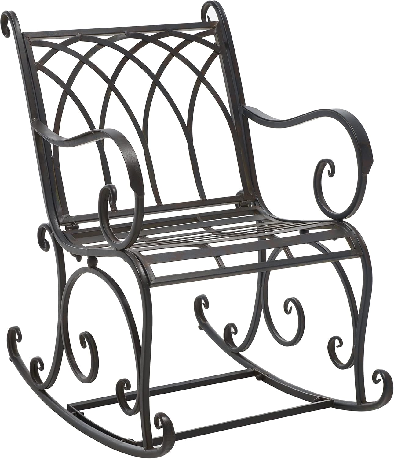 Safavieh Black Wrought Iron Rocking Chair: Victorian Elegance