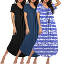 Ekouaer 3 Pack Long Nightgowns for Women - Comfortable Everyday