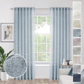 Light Grey Blue Linen Curtains for Modern Farmhouse Style Rooms