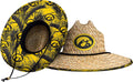 FOCO NCAA College Team Logo Floral Lifeguard Straw Sun Hat - Fan Ready