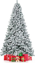 9 Ft Snow Flocked Christmas Tree - Lush 1498-Tip Artificial Pine