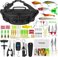 THKFISH 85Pcs Fishing Tool Kit Tackle Box with Sling Bag - Complete