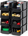 IRIS USA Large Stackable Storage Bins 8-Pack - Open Front Organizers