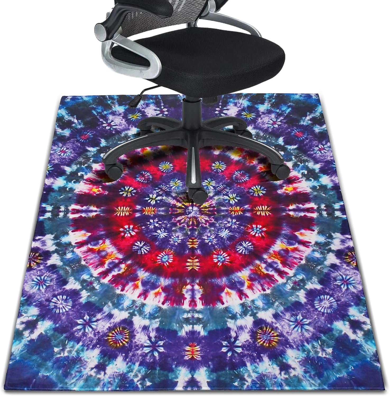Tie-Dye 36x48 Office Chair Mat: Non-Slip Protector